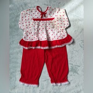 Vintage Red and White Kids Outfit